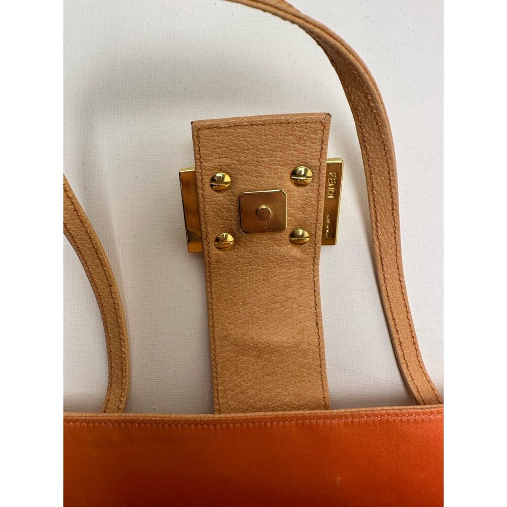 FENDI Vintage Y2K All-Leather Mamma Shoulder Bag Square Pink EUC Authentic - Picture 7 of 9